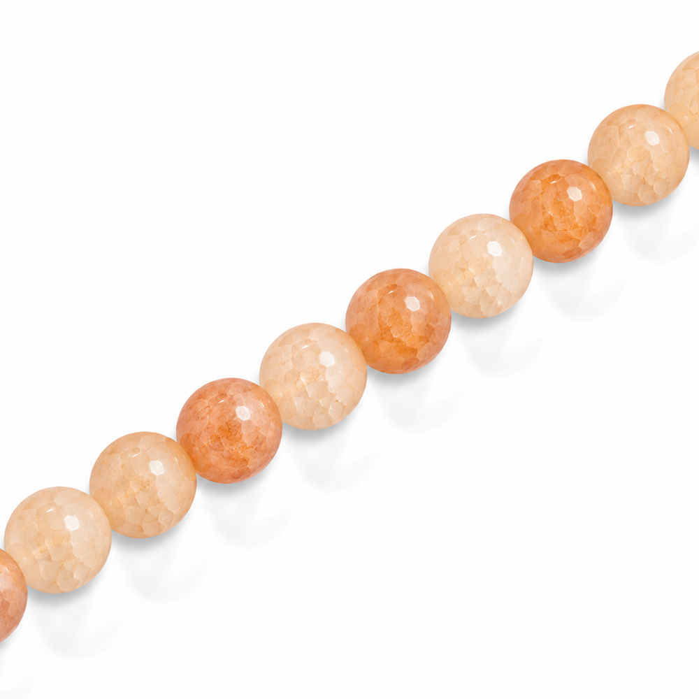 6mm Round Glass Crackle Beads Coral - Approx. 70pcs