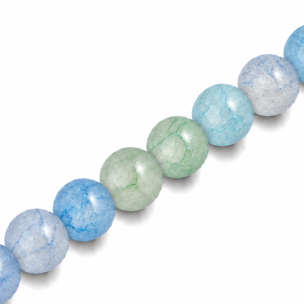 8mm Round Glass Crackle Beads Seafoam - Approx. 50pcs