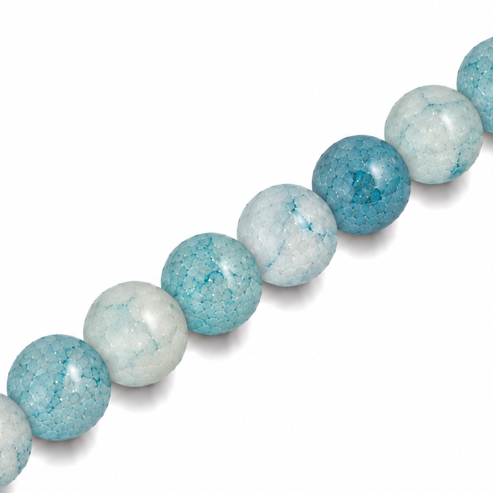8mm Round Glass Crackle Beads Slate - Approx. 50pcs