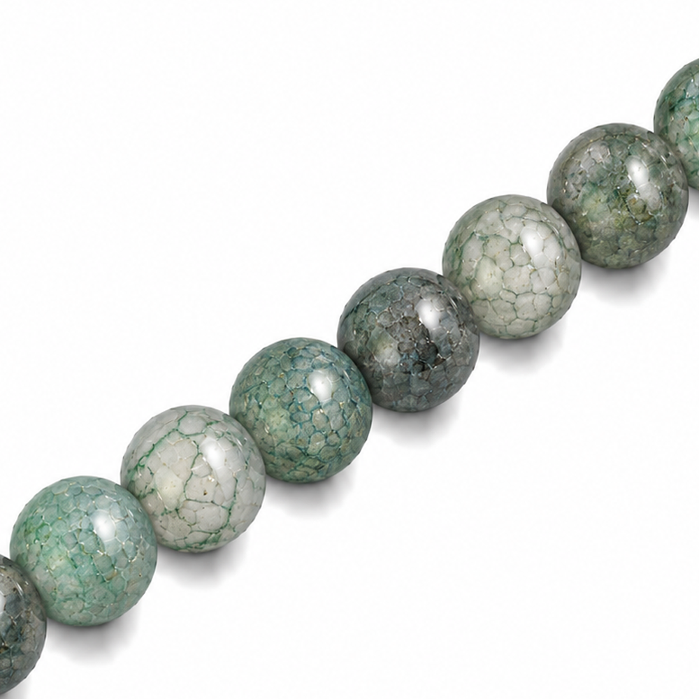 8mm Round Glass Crackle Beads Veridian - Approx. 50pcs
