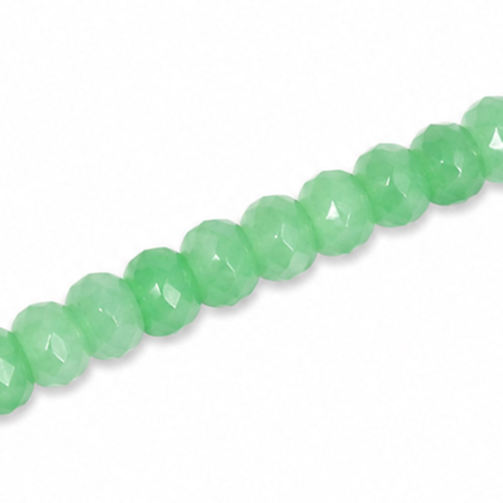 Dyed Jade 6x4mm Faceted Rondelle Green - Approx. 90pcs