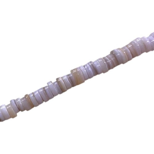 6.5 X 2 MM SHELL BEADS LIGHT PINK - 40 CM STRAND