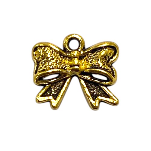 BOW CHARM GOLD 10 MM - 14 PCS