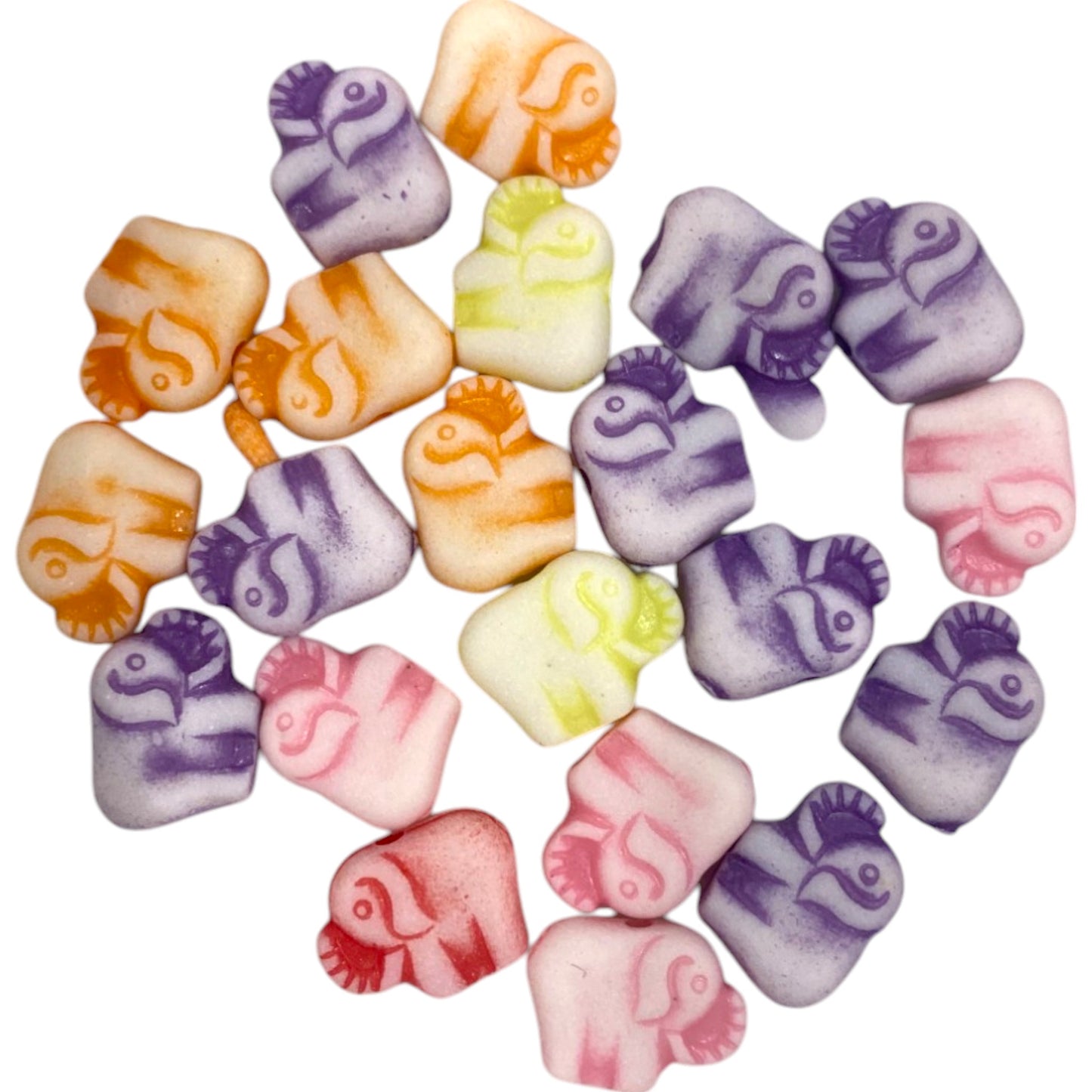 8 X 11 MM MULTI-COLOUR ELEPHANTS - 20 PCS