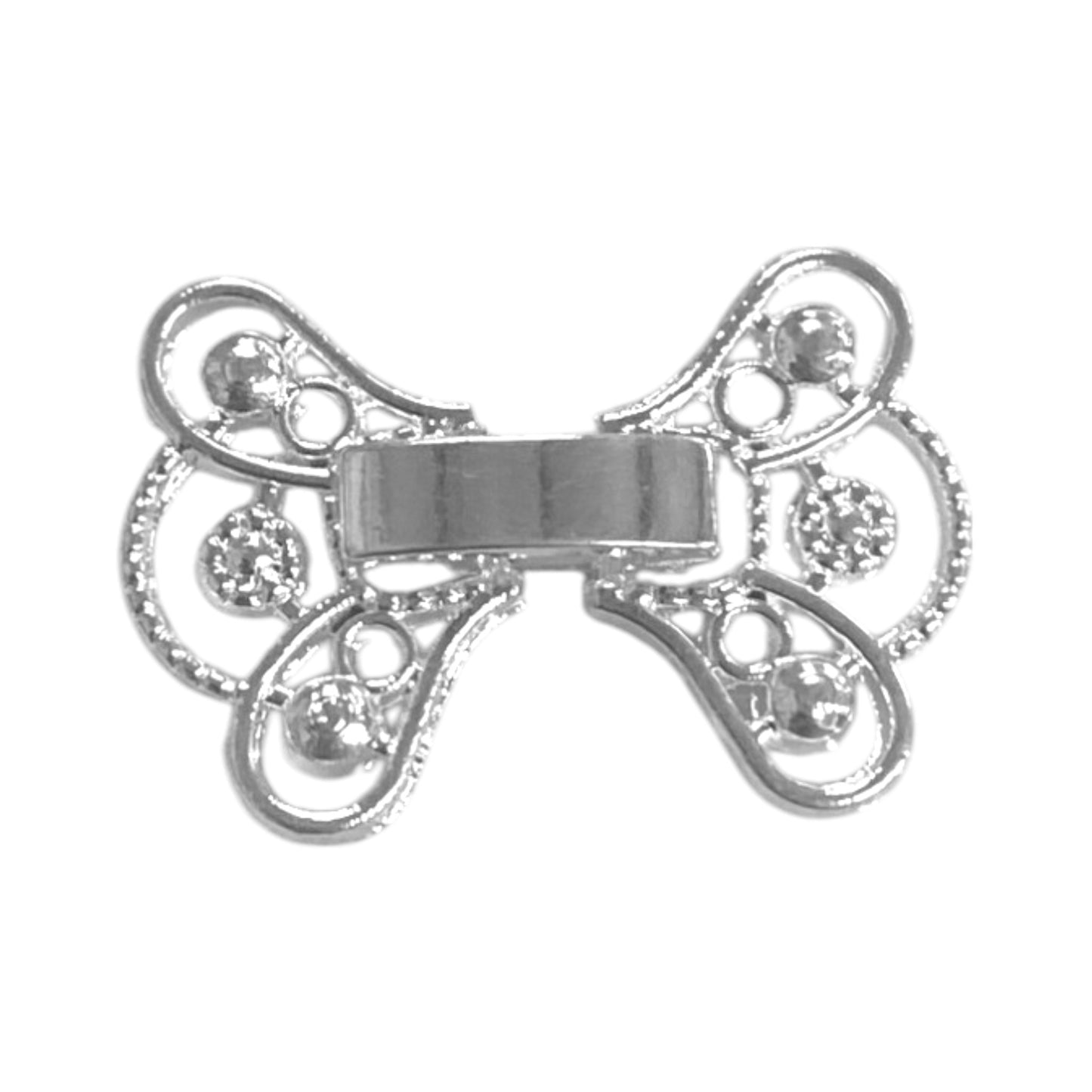 22 X 15 MM SILVER BUTTERFLY CLASPS - 2 PCS