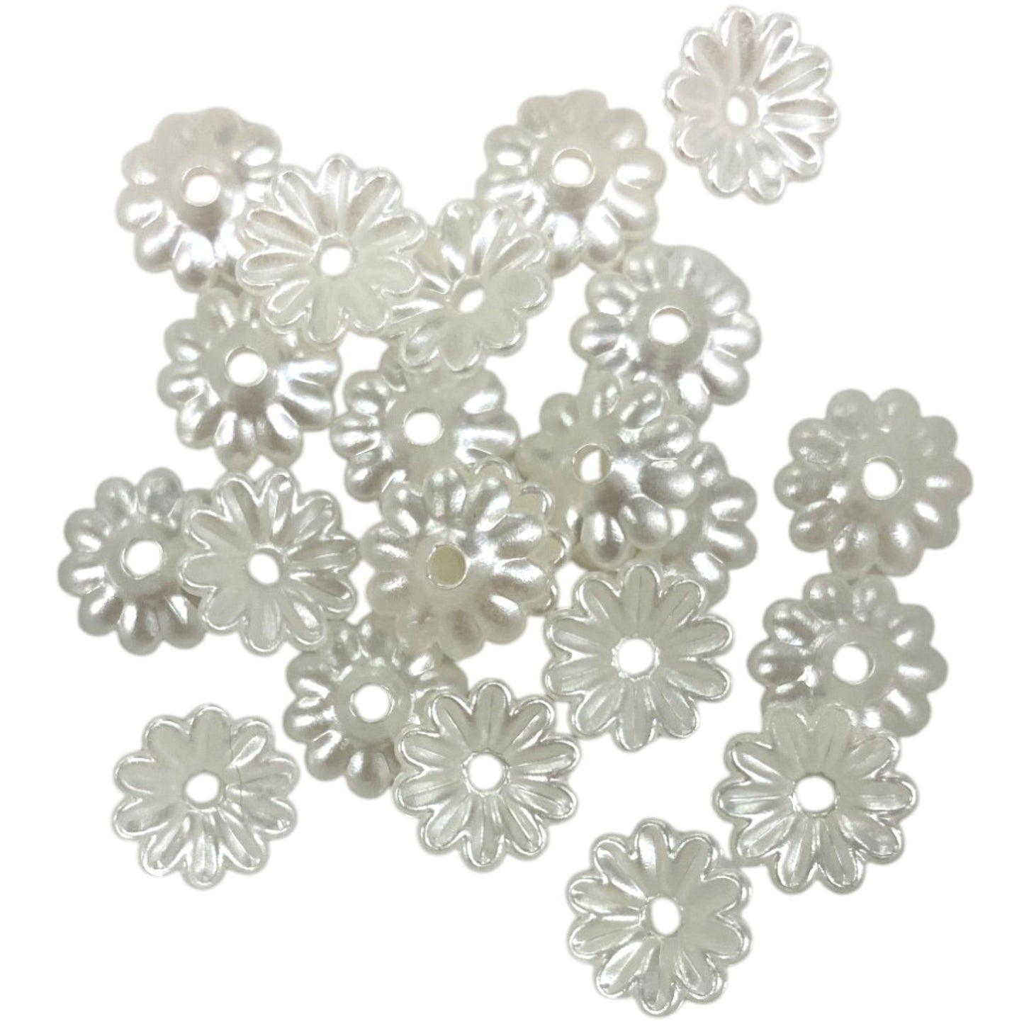 10 MM SILVER FLOWERS - 22 PCS