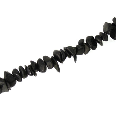 AGATE BLACK CHIP SML APPROX - 90 CM STRAND