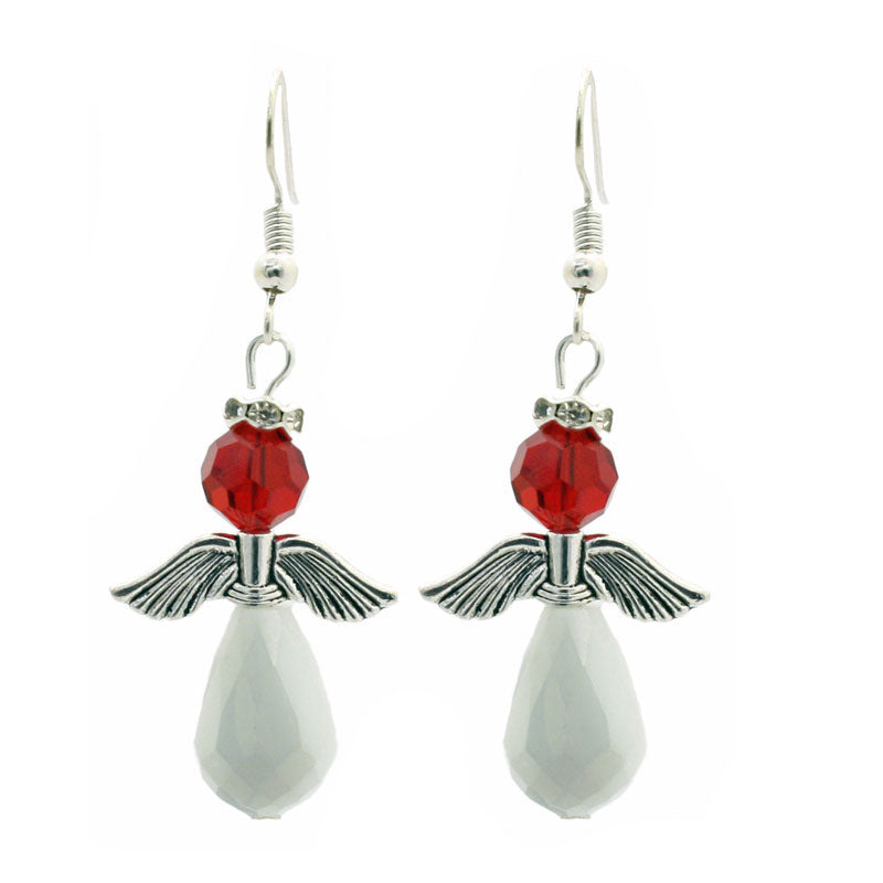 ANGEL EARRINGS WHITE / RED / SILVER KIT