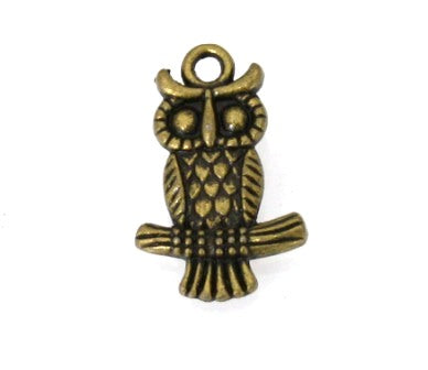 19mm antique owl 12pcs
