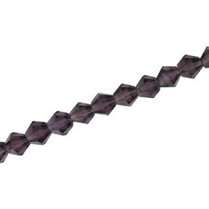6MM CRYSTAL BI-CONE STRANDS - APPROX 50 / PCS - DARK AMETHYST