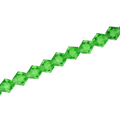 6MM CRYSTAL BI-CONE STRANDS - APPROX 50 / PCS - GREEN