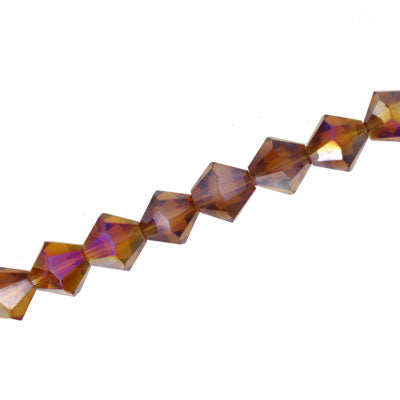 8MM CRYSTAL BI-CONE STRANDS - APPROX 40 / PCS - TOPAZ AB