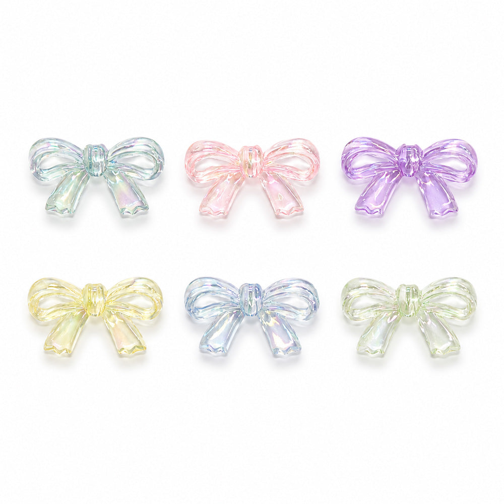 27mm Acrylic Bow Beads – Random Mix – 20 Pieces