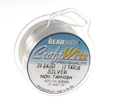 24 Gauge Silver Beadsmith Non-Tarnish Wire 10 yards