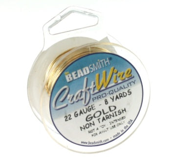 22 Gauge Gold Beadsmith Non-Tarnish Wire 8 yards