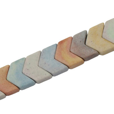 RAINBOW JASPER 2 HOLE CHEVRON 11 X 9 MM - 62 PCS