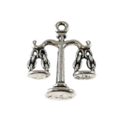 scales of justice charm 22 mm silver - 10 pcs