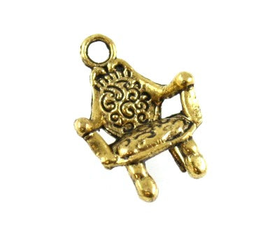 chair charm 20 mm gold - 5 pcs