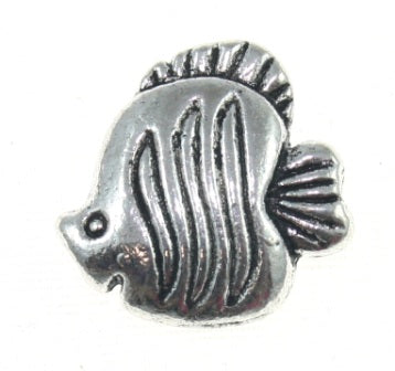 fish charm 16 mm silver - 5 pcs
