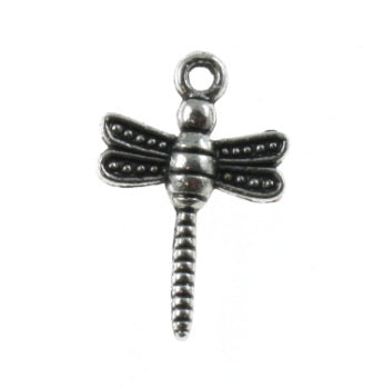 dragonfly charm 21 mm silver - 16 pcs