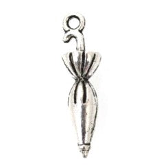 umbrella charm 26 mm silver - 12 pcs