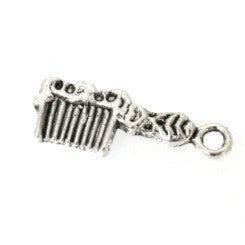 Comb charm 22 mm silver - 28 pcs