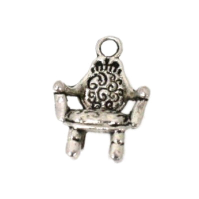 chair charm 20 mm silver - 6 pcs