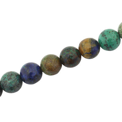 CHRYSOCOLLA LAPIS 10 MM ROUND BEADS - APPROX 38 PCS