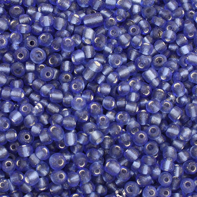 #6/0 SEED BEADS - APPROX 100G - SILVER LINED BLUE