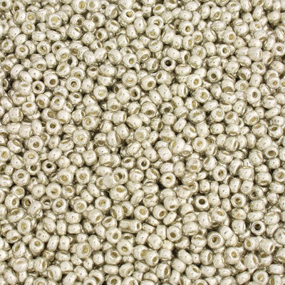 #8/0 SEED BEADS - APPROX 100G - METALLIC SILVER
