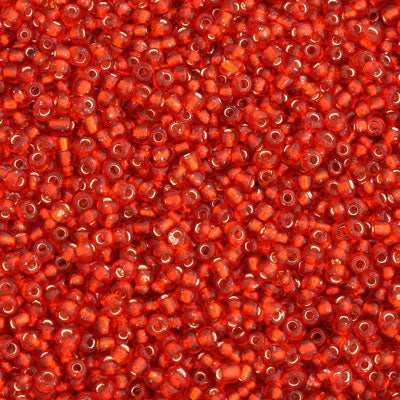 #8/0 SEED BEADS - APPROX 100G - SILVER LINED RED