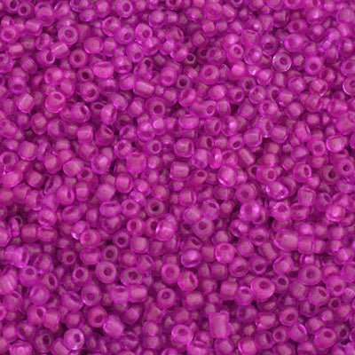 #8/0 SEED BEADS - APPROX 100G - TRANSPARENT DARK PINK