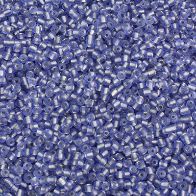 #11/0 SEED BEADS - APPROX 100G - SILVER LINED BLUE