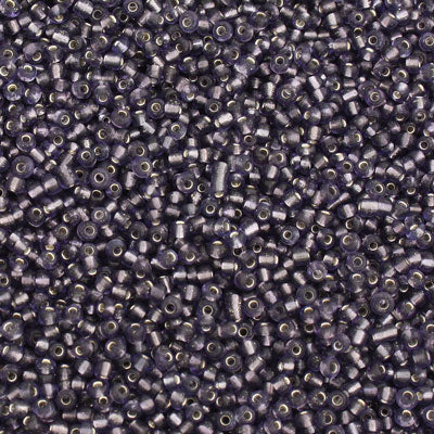 #11/0 SEED BEADS - APPROX 100G - SILVER LINED DARK AMETHYST