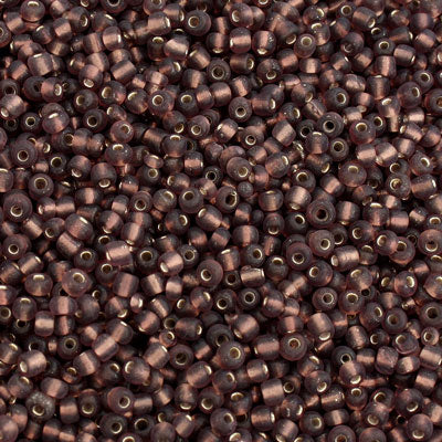 #11/0 SEED BEADS - APPROX 100G - SILVER LINED PLUM