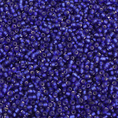 #11/0 SEED BEADS - APPROX 100G - SILVER LINED ROYAL BLUE