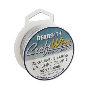 22 GAUGE BRUSHED SILVER CRAFT WIRE ROUND 8 YD/SPL