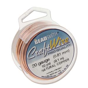 20 GAUGE NATURAL COPPER ROUND BEADSMITH NON-TARNISH WIRE 10YD