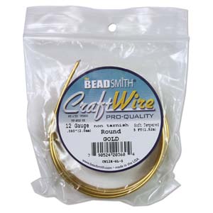 12 GAUGE GOLD BEADSMITH NON-TARNISH WIRE 5FT