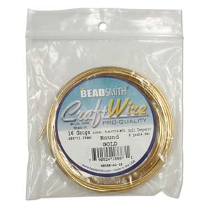 16 GAUGE GOLD BEADSMITH NON-TARNISH WIRE 15FT