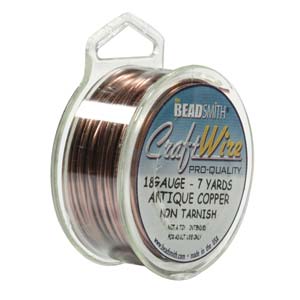 18 GAUGE ANTIQUE COPPER ROUND BEADSMITH NON-TARNISH WIRE 7YD
