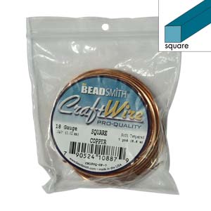 18 GAUGE COPPER SQUARE CRAFT WIRE 7 YD SPL