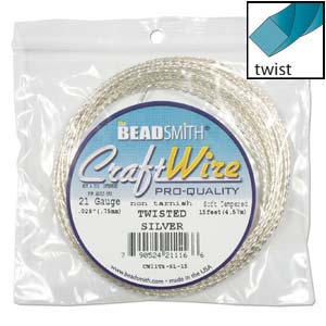 21 GAUGE SILVER TWISTED CRAFT WIRE 15FT
