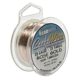 CRAFT WIRE 28GA ROUND 15YD SPL ROSE GOLD