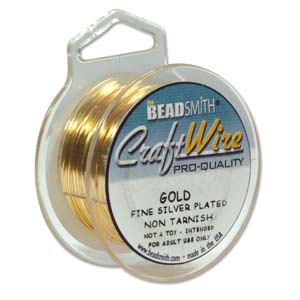 28 GAUGE GOLD ROUND NON TARNISH WIRE 15YD