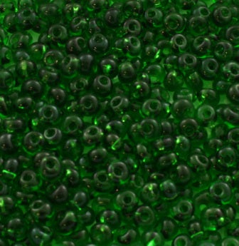 #2 CZECH 6 MM DROP BEADS - 40G - DARK GREEN