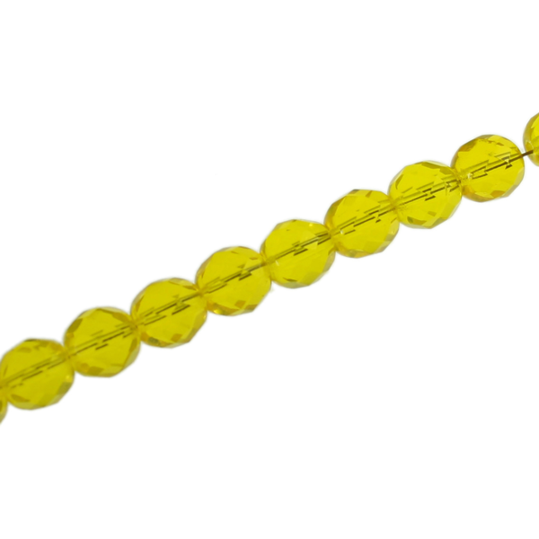 8 MM CZECH FIRE POLISHED - BRIGHT YELLOW - 20/PCS