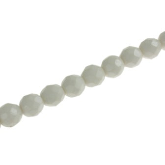 8 MM CZECH FIRE POLISHED - IVORY - 20/PCS