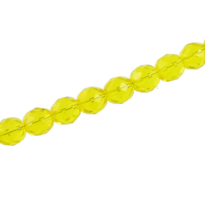 6mm czech fire polished beads bright yellow 27pcs