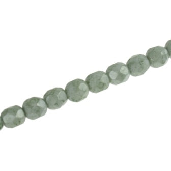 6mm czech fire polished beads Picasso light green 27pcs